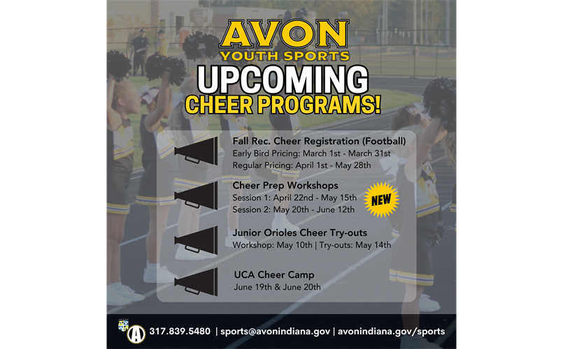 UPCOMING CHEER PROGRAMS!